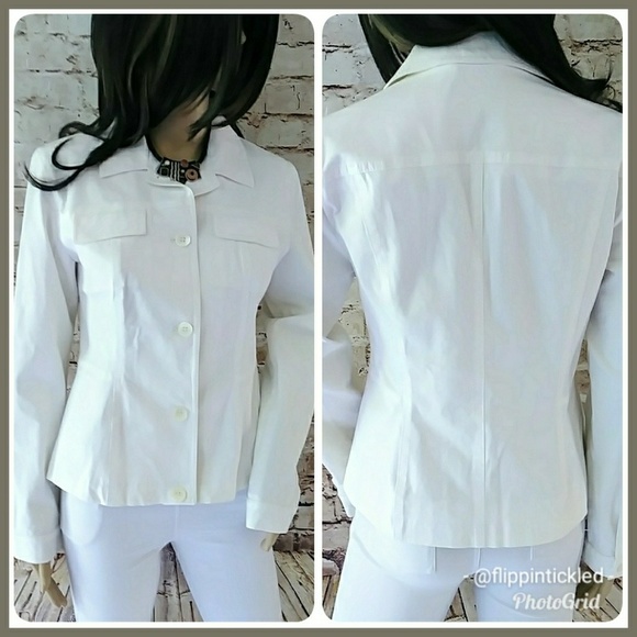 SALE Piazza Sempione Off-White Denim Blazer Jacket - Picture 1 of 8